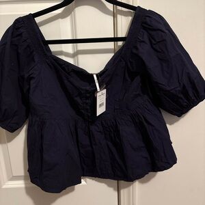 Free People Dark Blue Blouse